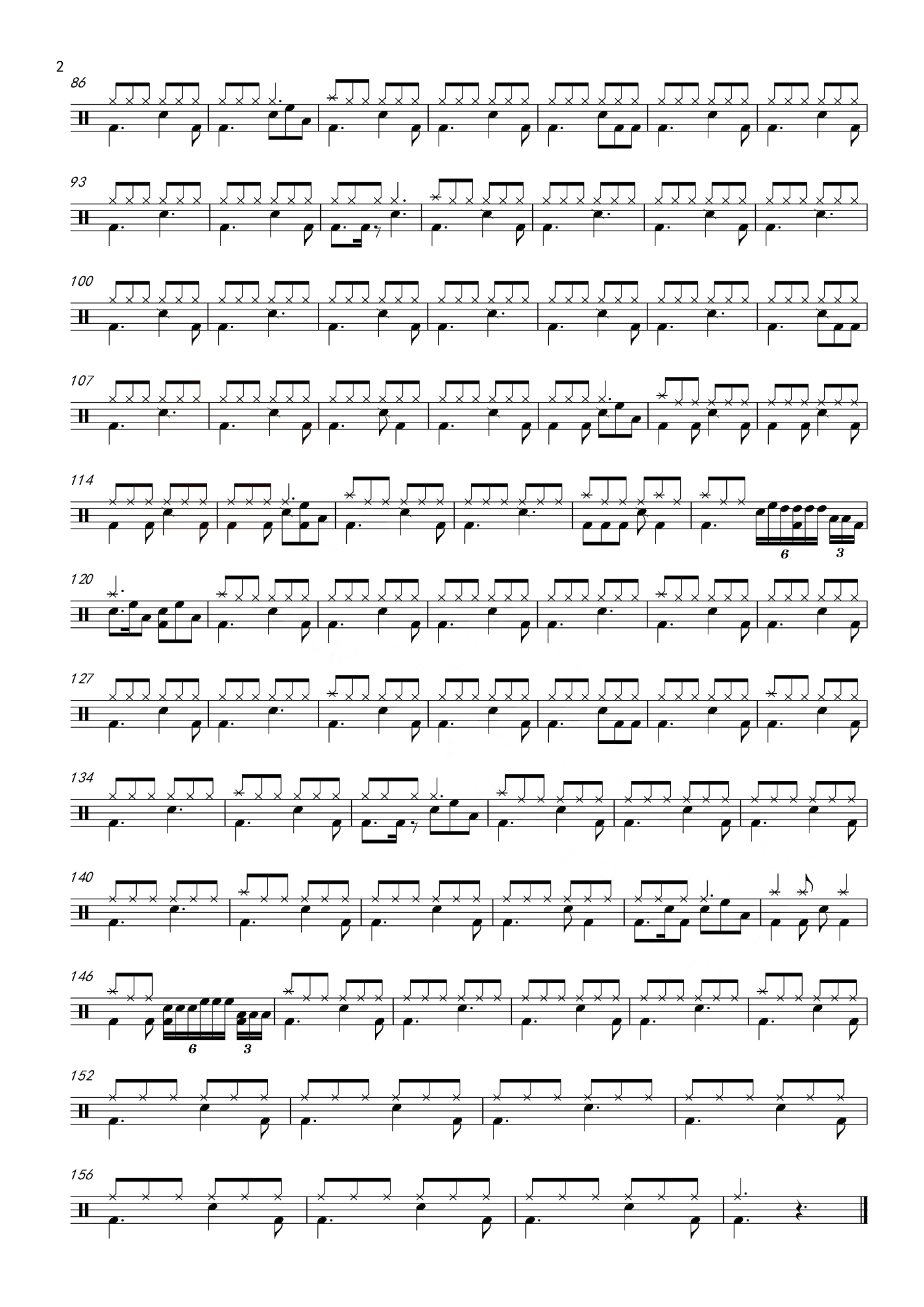 老街架子鼓谱2-李荣浩