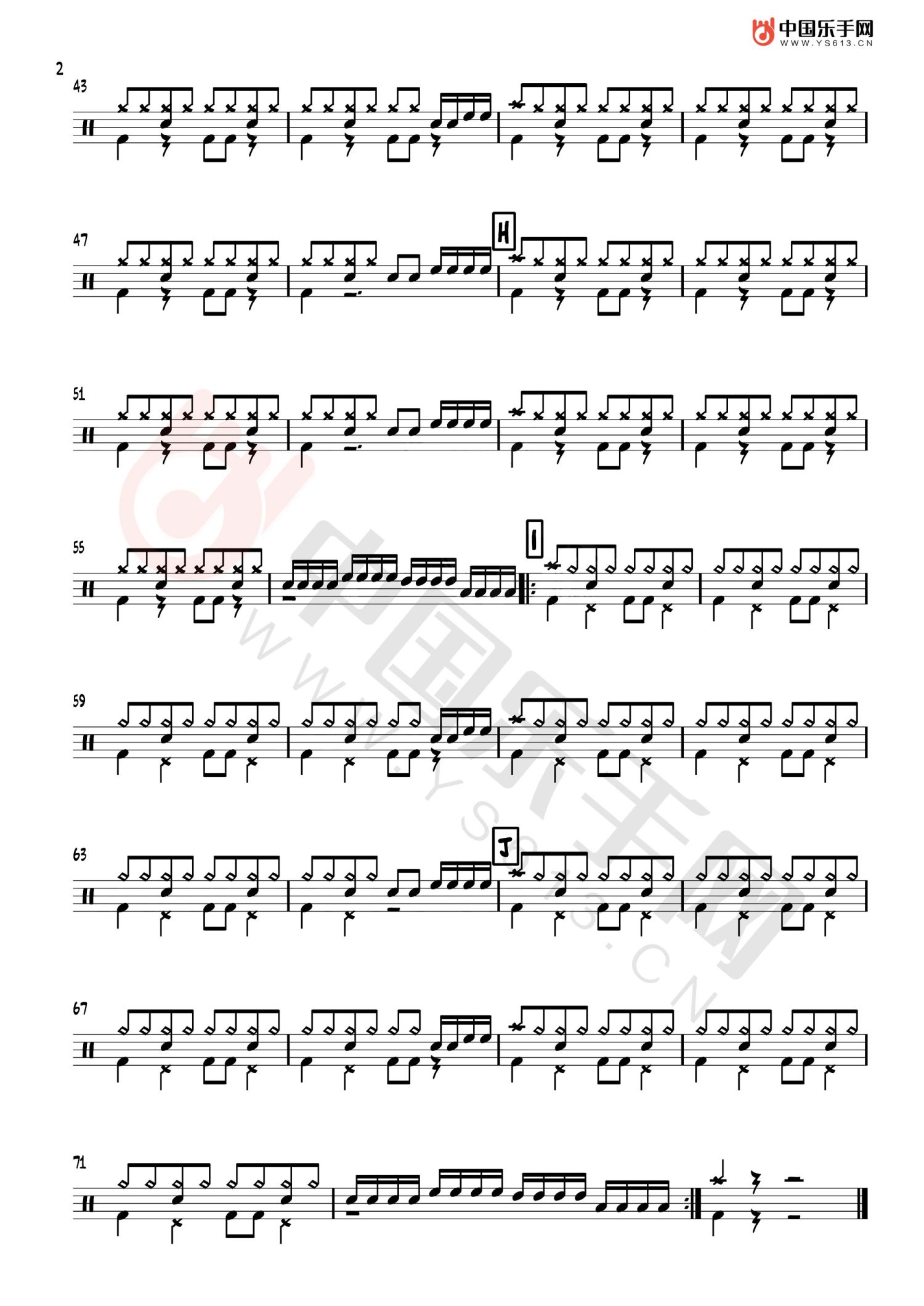 Despacito-X架子鼓谱2-K.Masterpieces