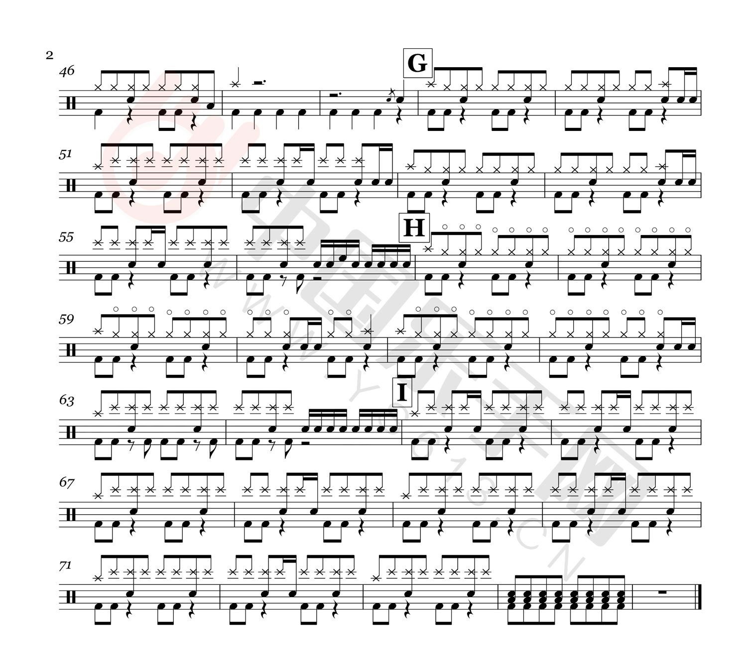 21Guns架子鼓谱2-Green-Day