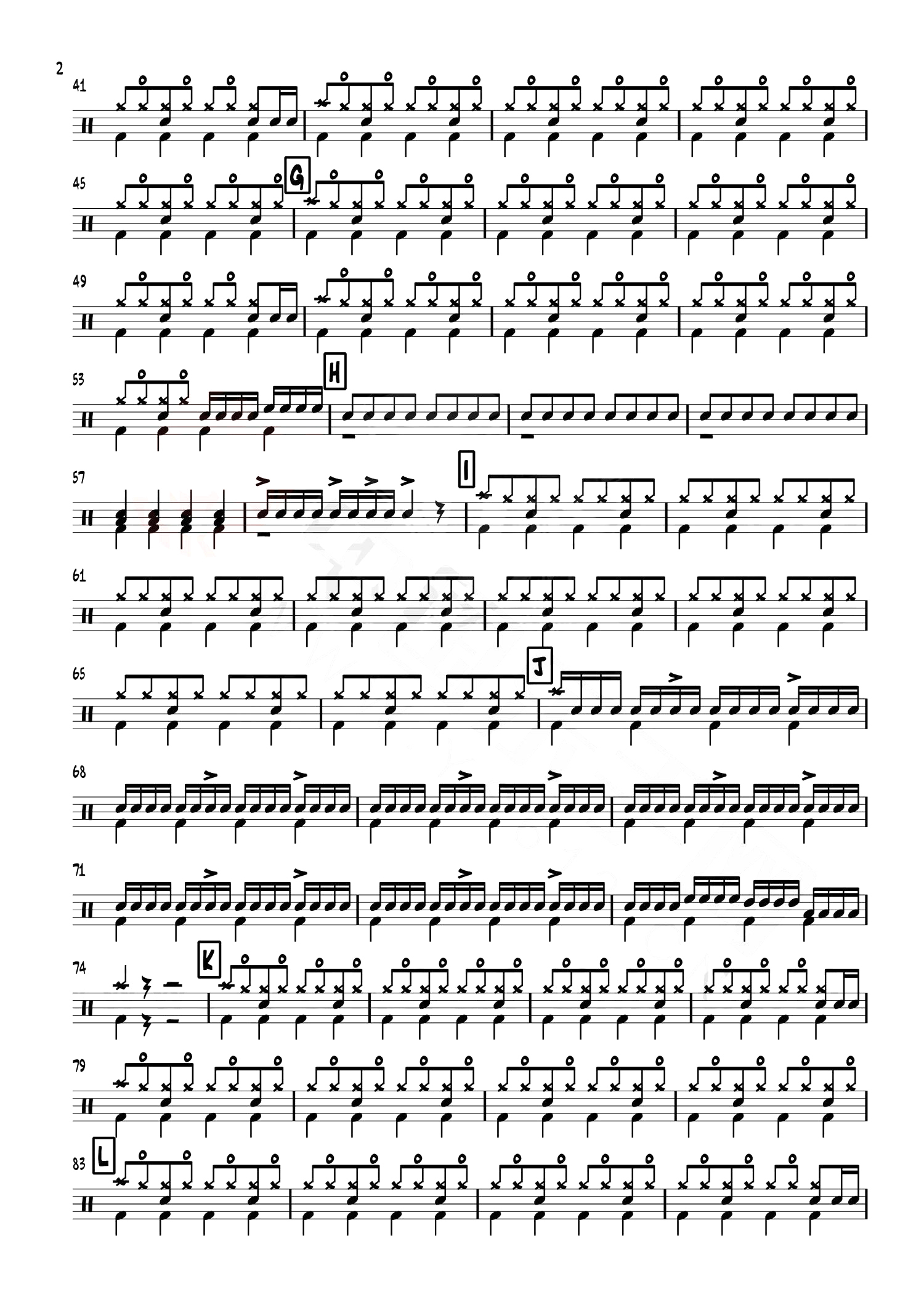 卡路里架子鼓谱2-火箭少女101