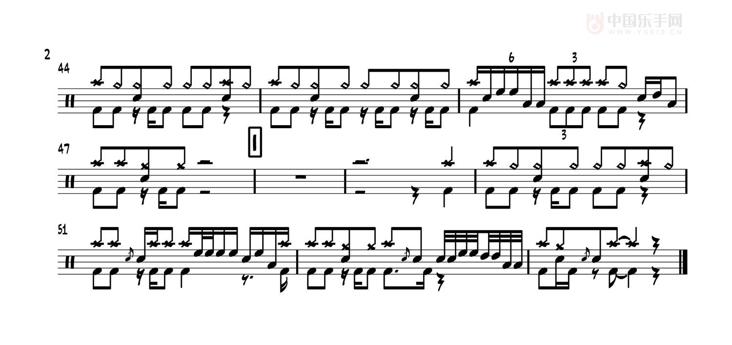 戒烟架子鼓谱2-李荣浩