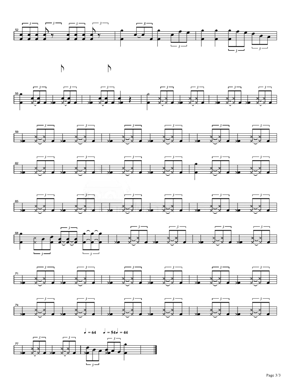 浪人情歌架子鼓谱3-伍佰