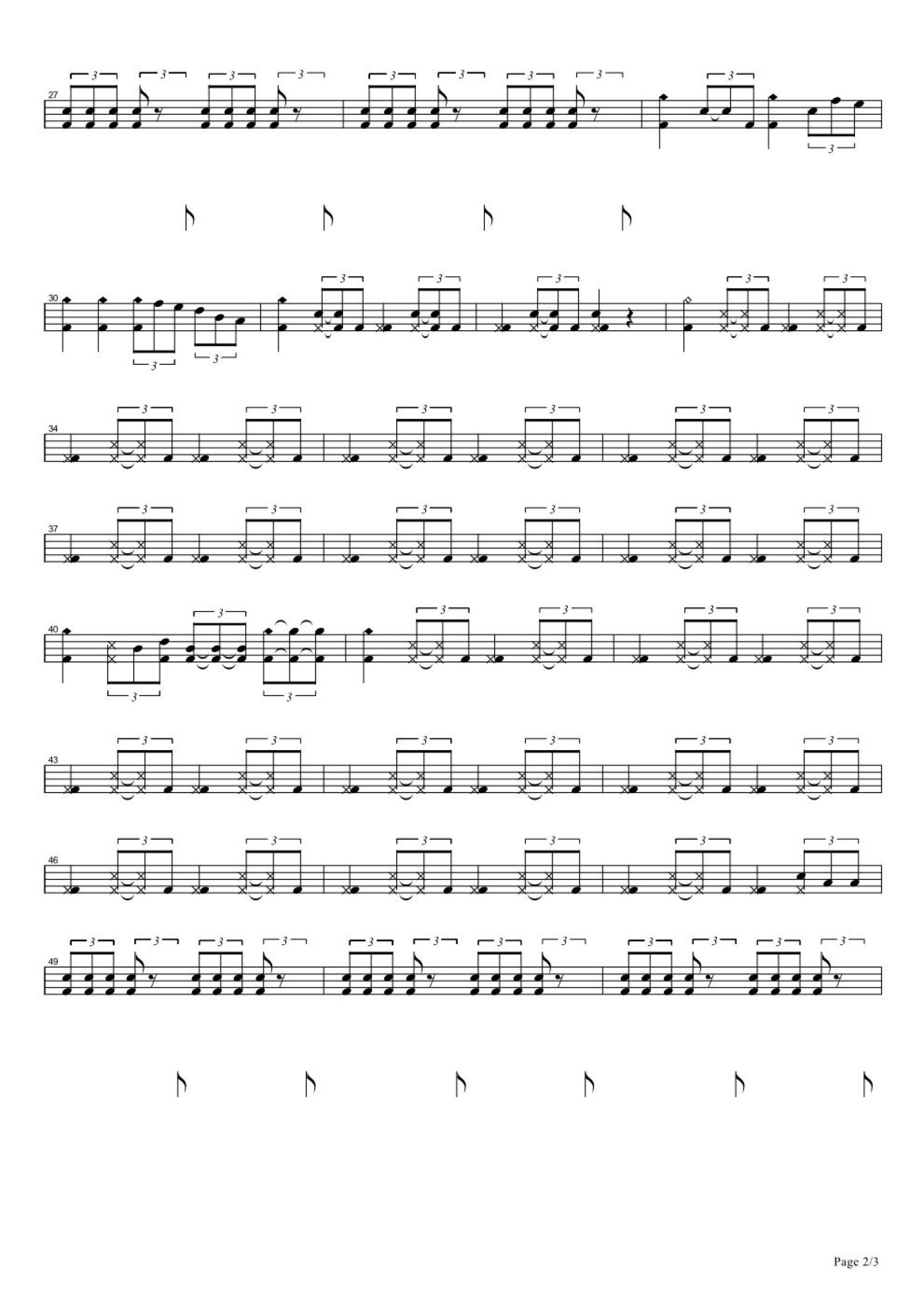 浪人情歌架子鼓谱2-伍佰