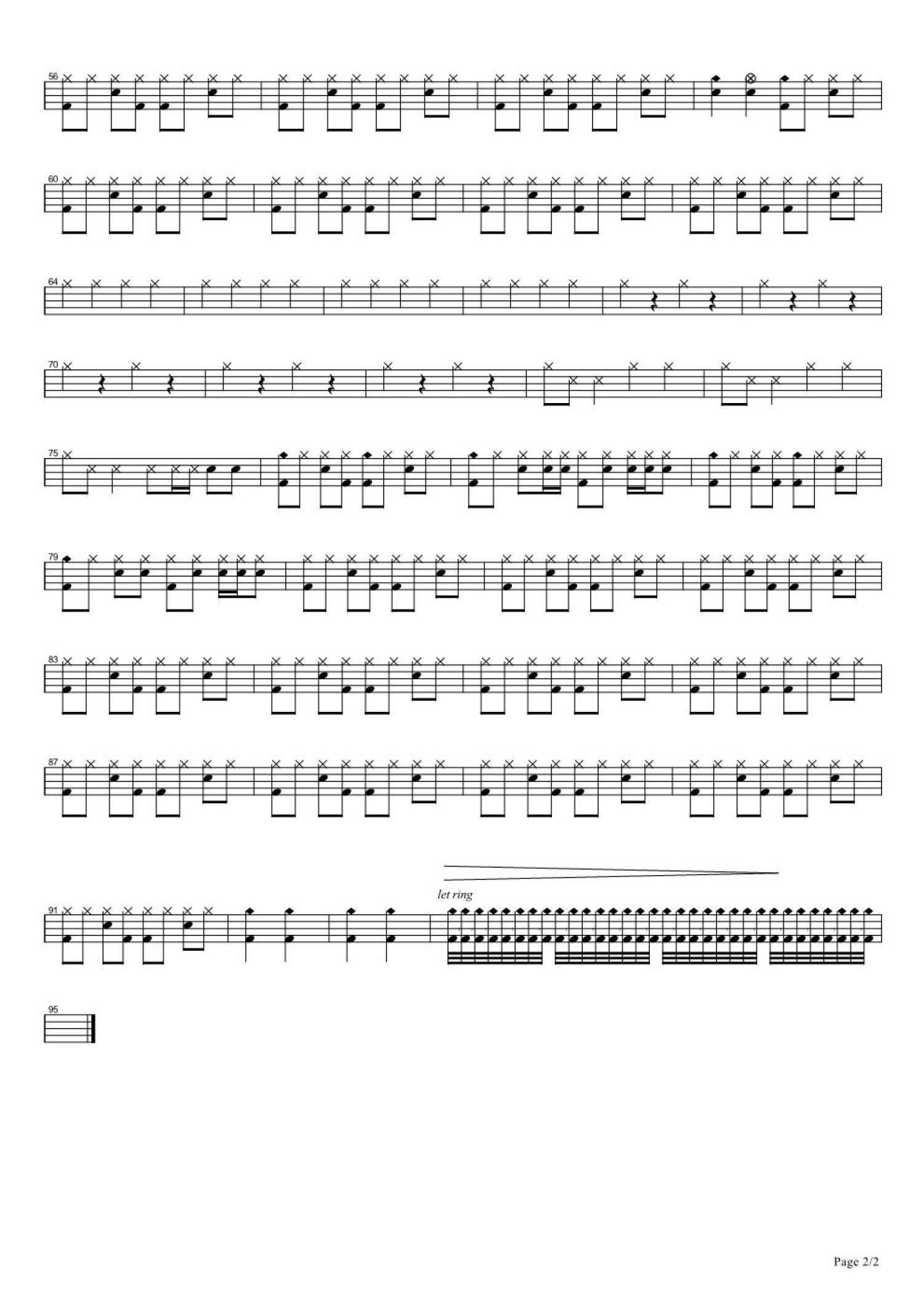 千年等一回架子鼓谱2-高胜美