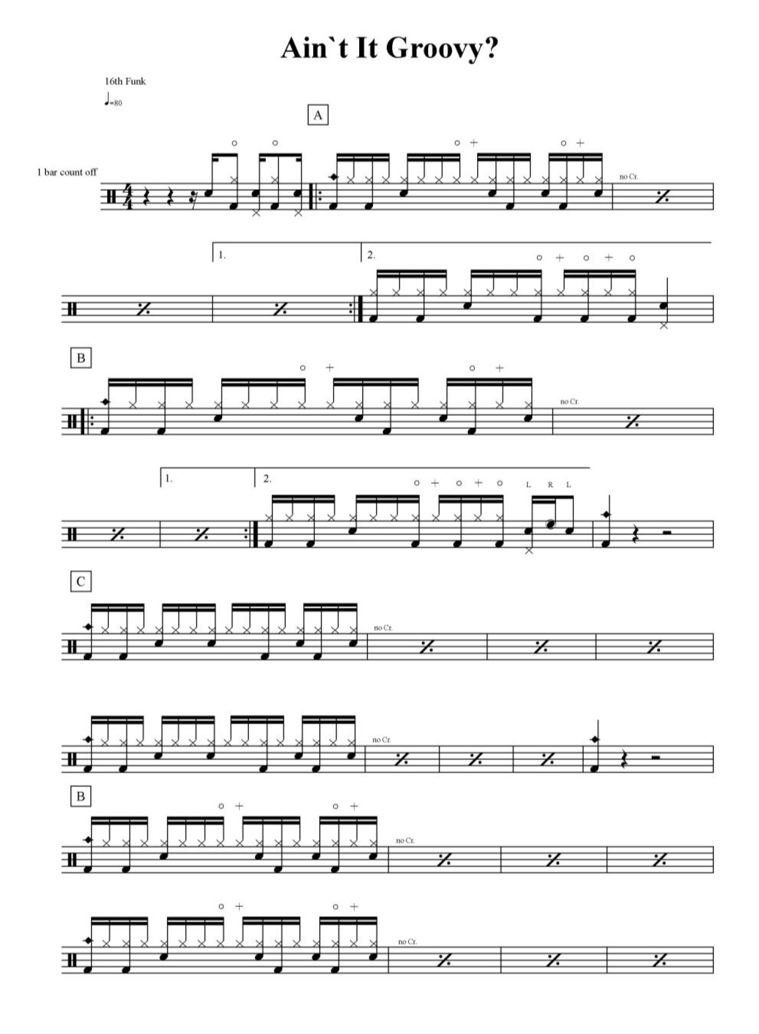 Ain't It Groovy架子鼓谱1