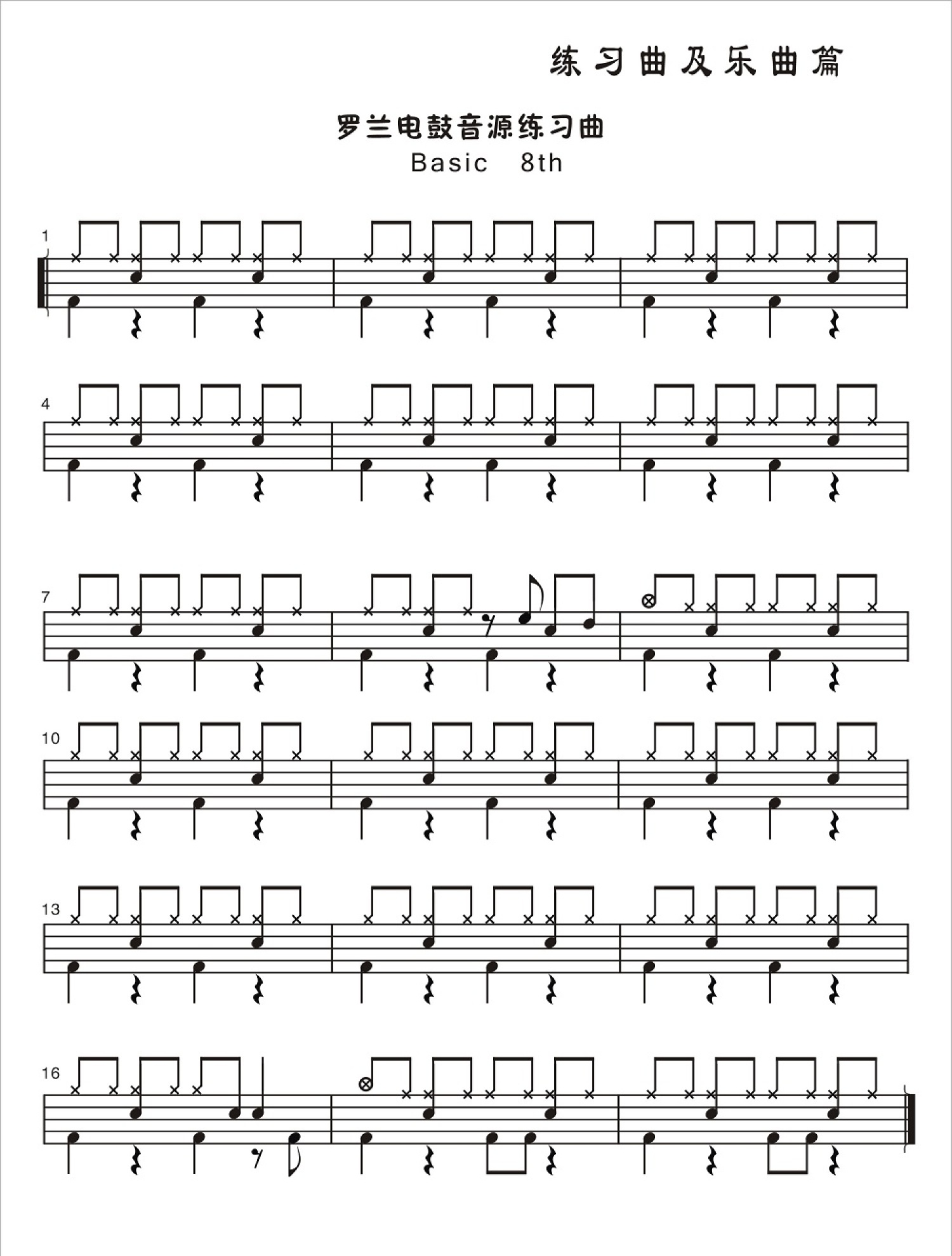 Basic 8th架子鼓谱1
