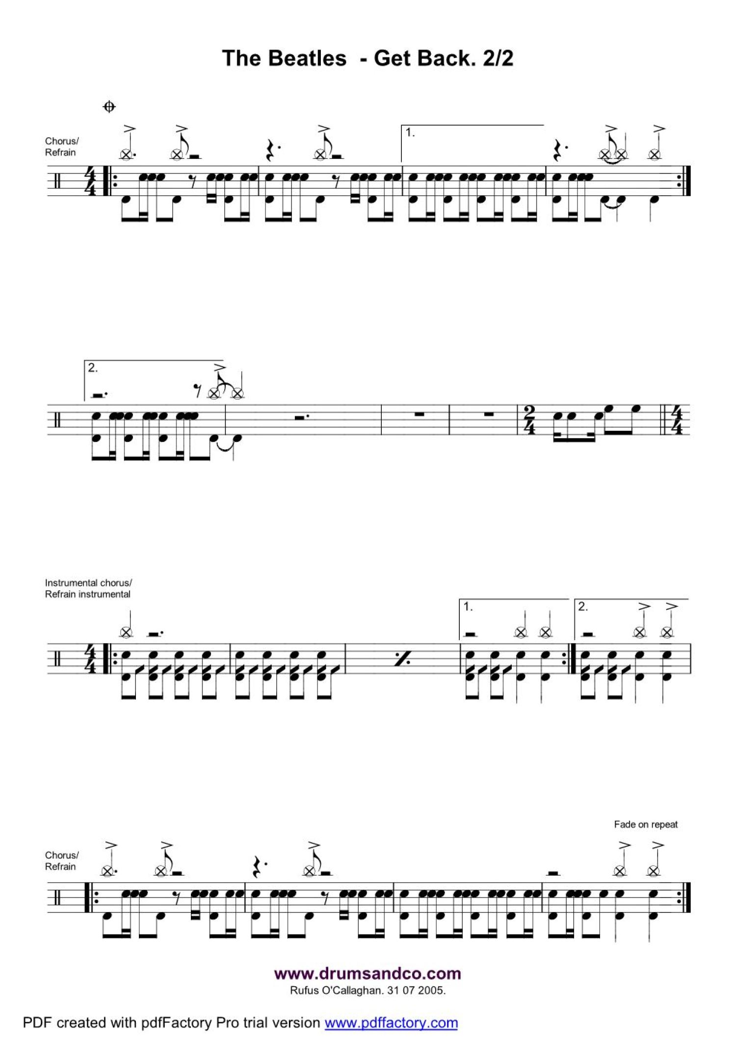 Get Back架子鼓谱2