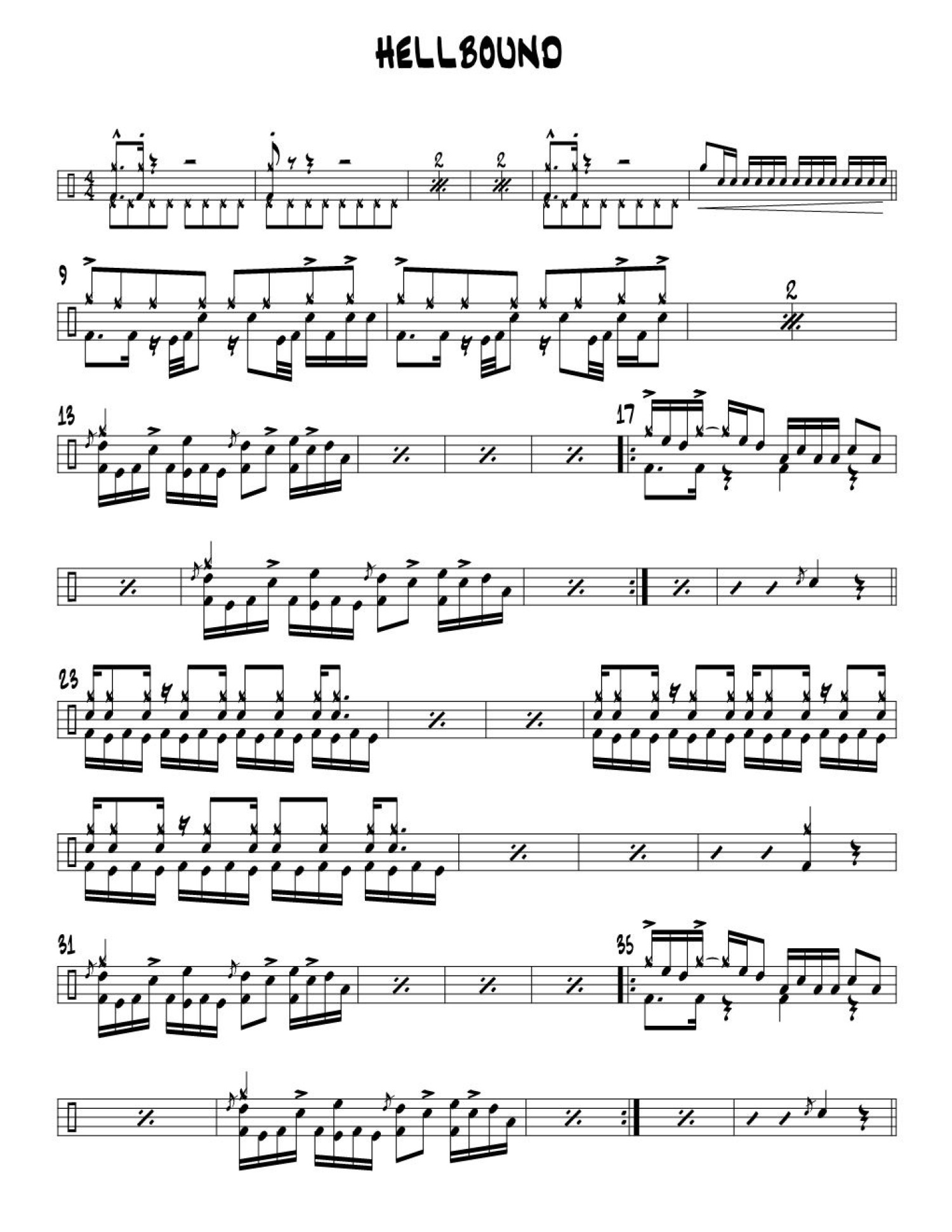 Hellbound架子鼓谱1