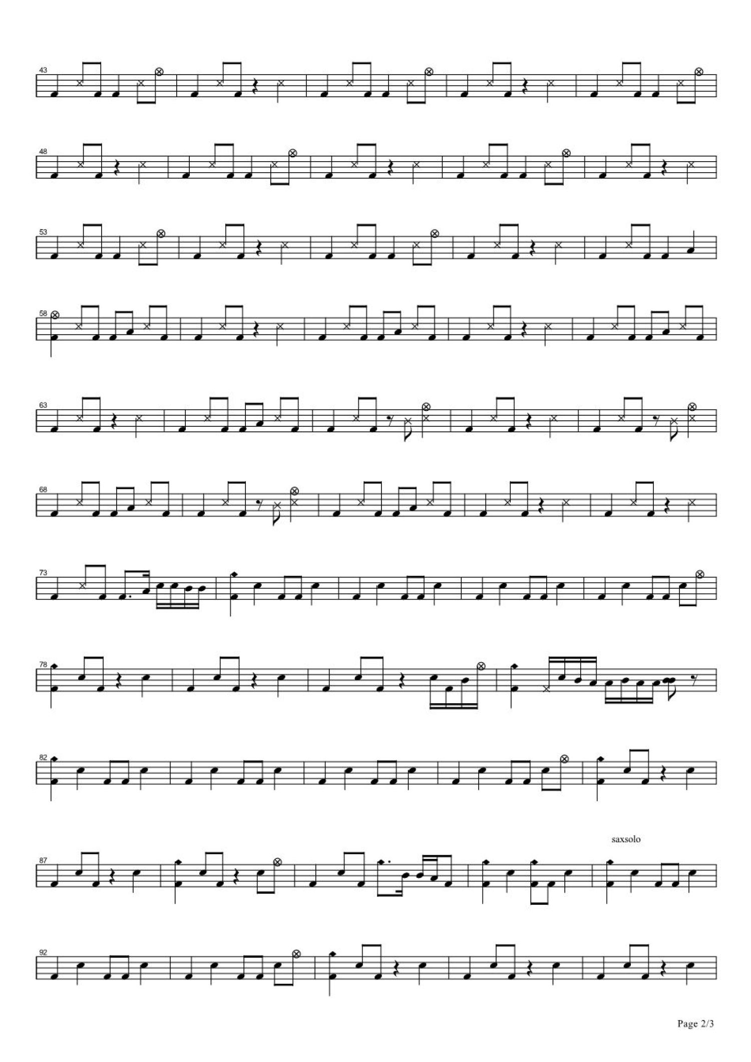 祝福的歌架子鼓谱2