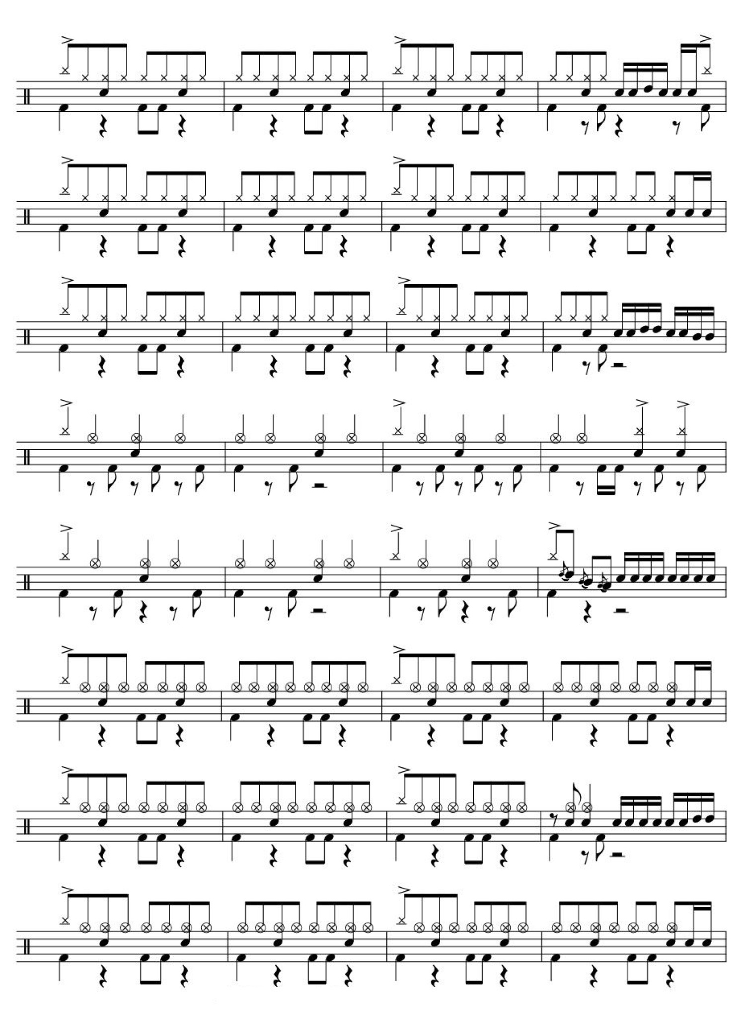 冷水澡架子鼓谱2