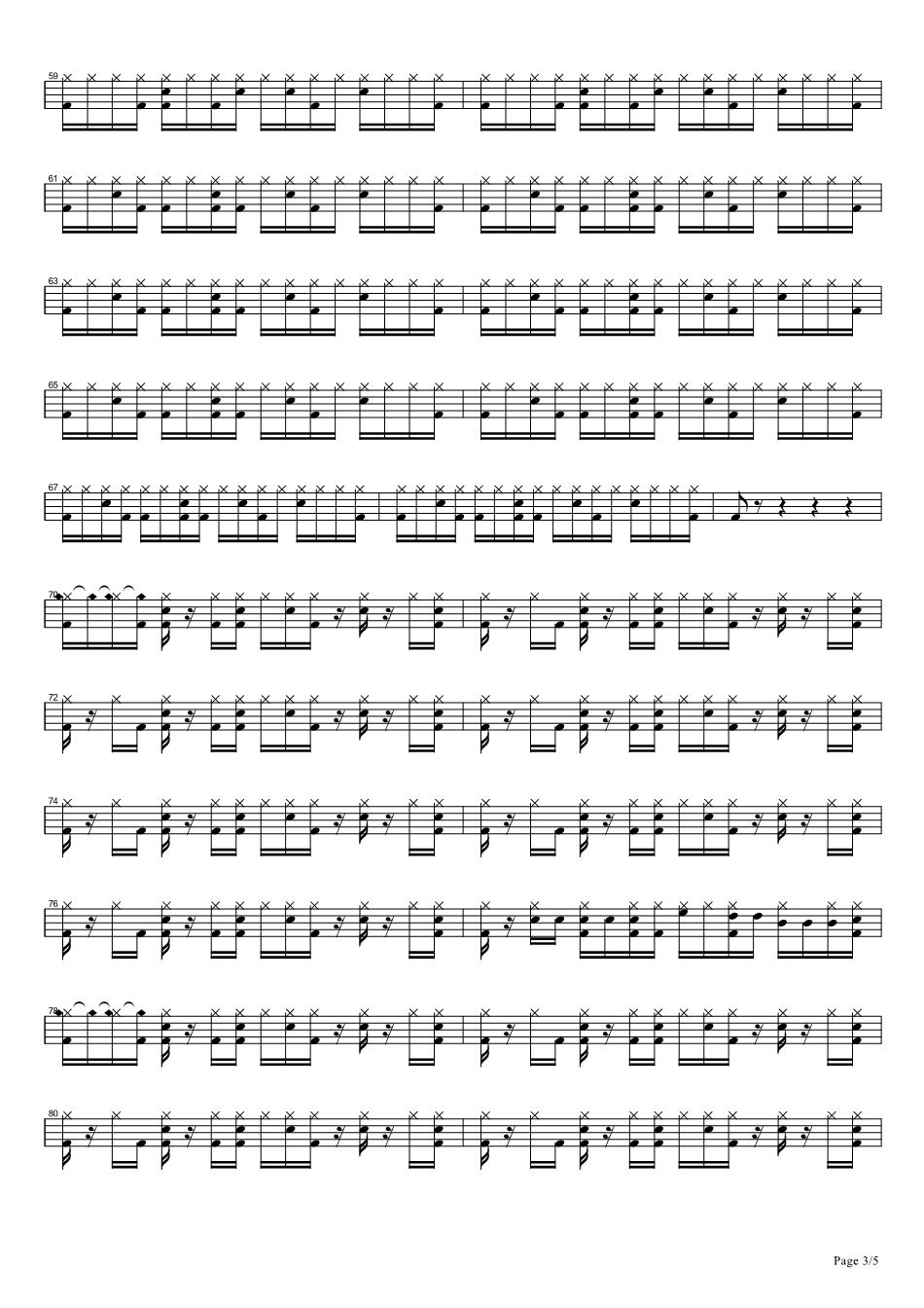 飞得更高架子鼓谱3