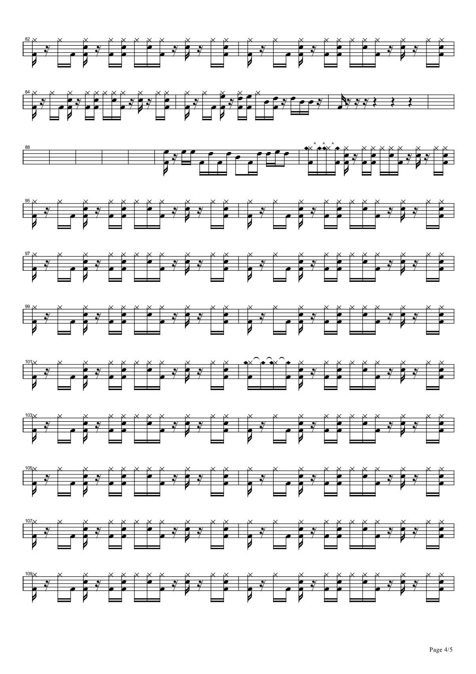 飞得更高架子鼓谱4