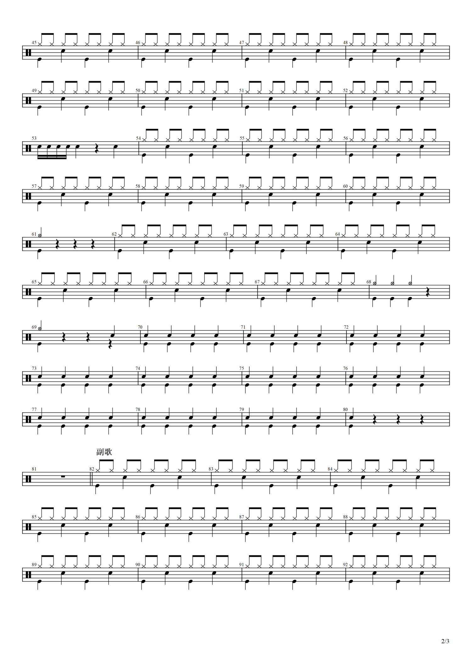 Fantastic Baby架子鼓谱2