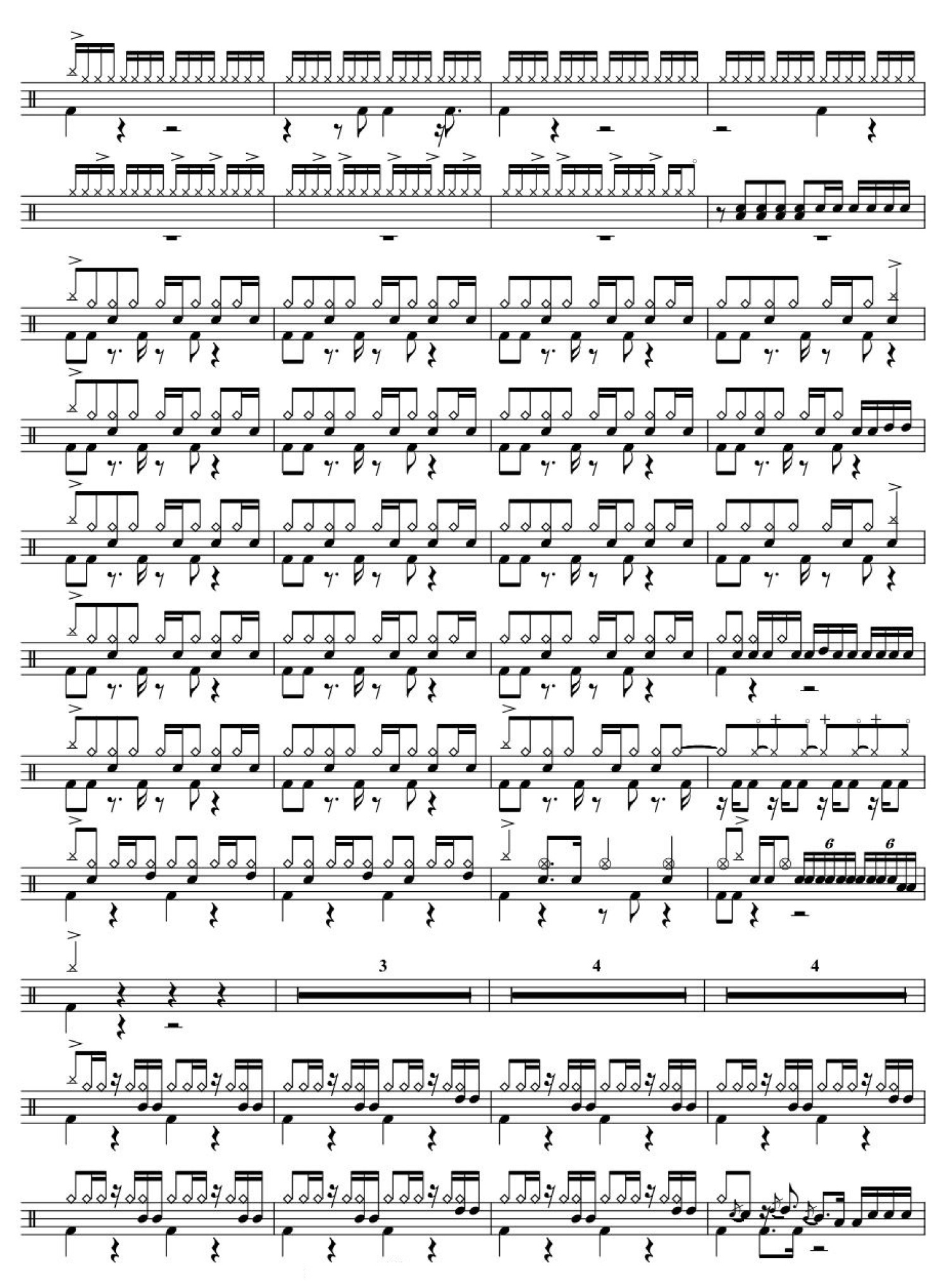 爱自由架子鼓谱2