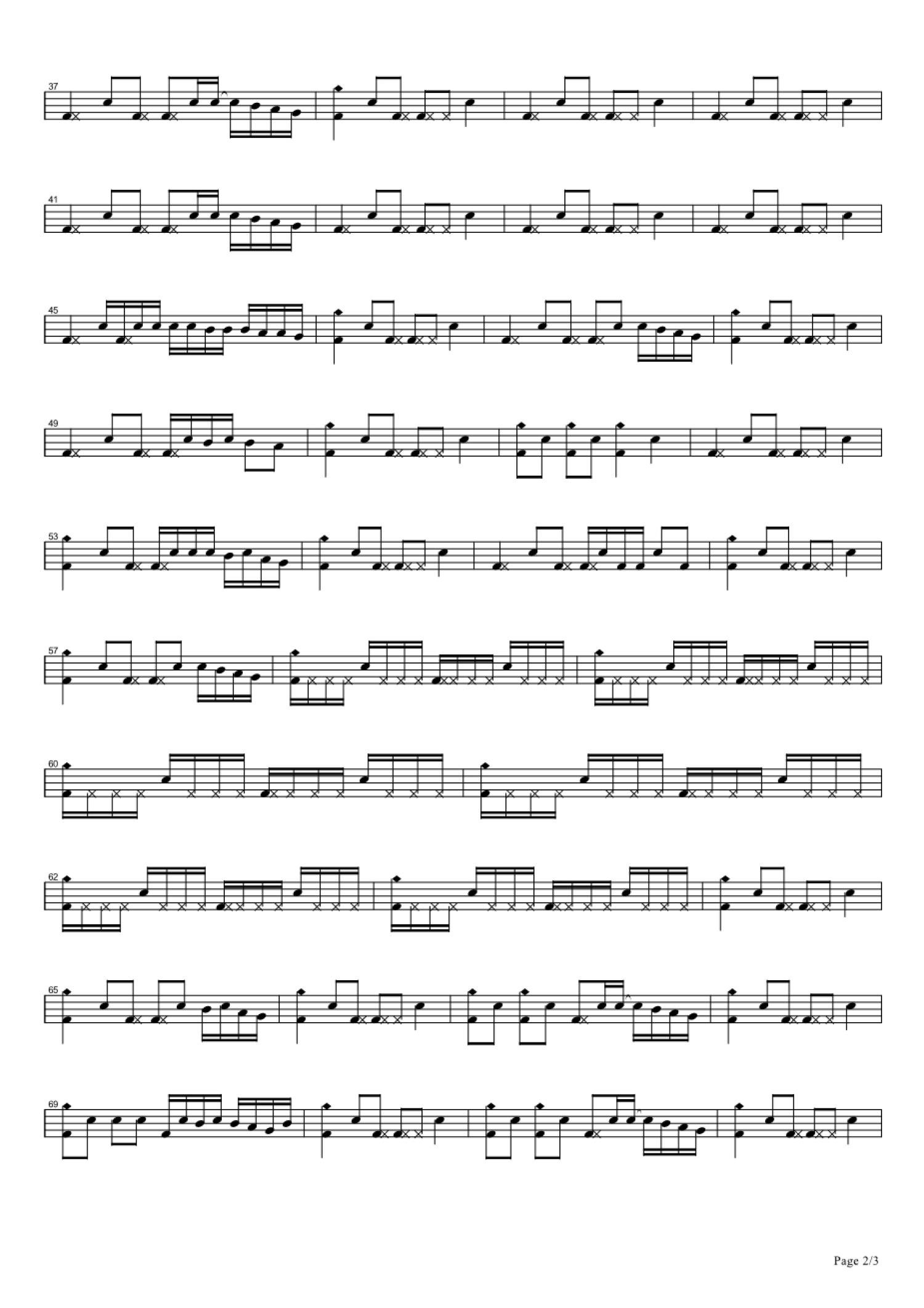 永远不说再见架子鼓谱2