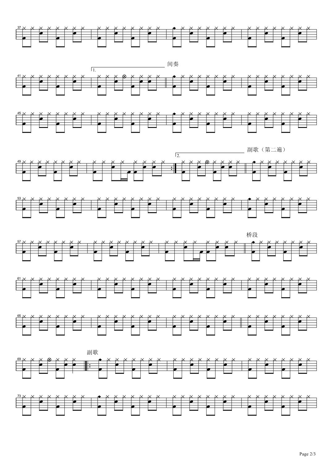 霓虹甜心架子鼓谱2