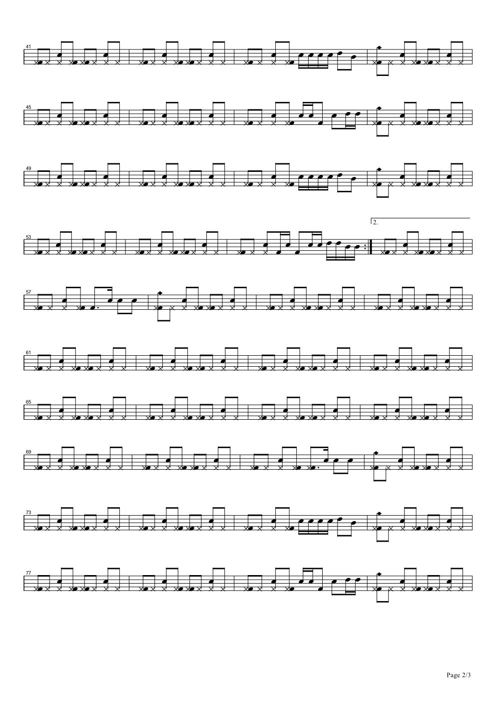 青春再见架子鼓谱2