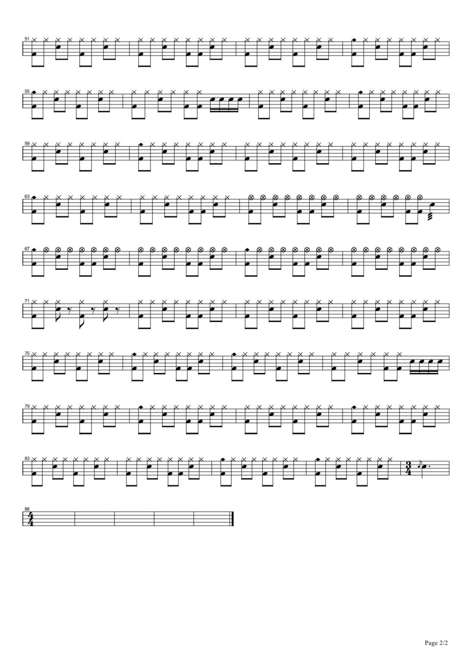 不将就架子鼓谱2