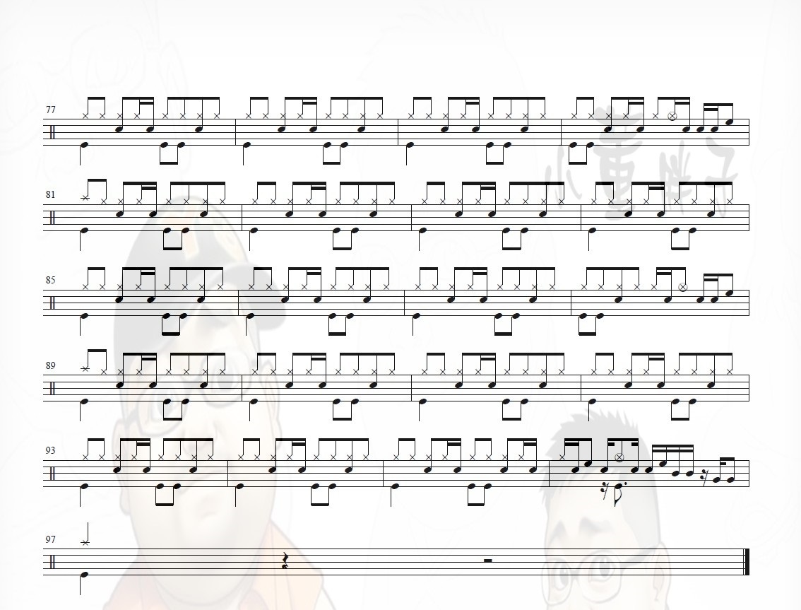 曾经的你架子鼓谱3