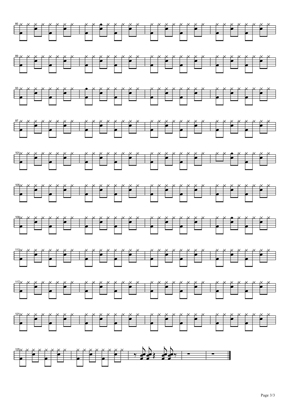 逝去日子架子鼓谱3