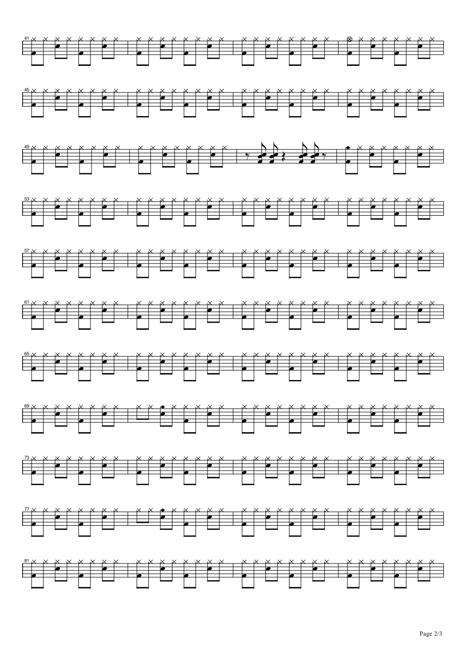 逝去日子架子鼓谱2