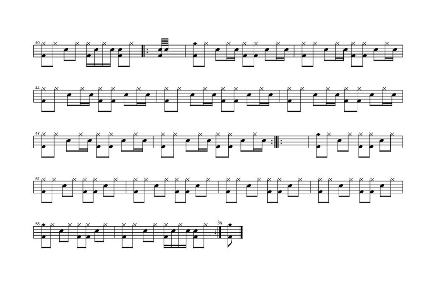 曾经的你架子鼓谱2