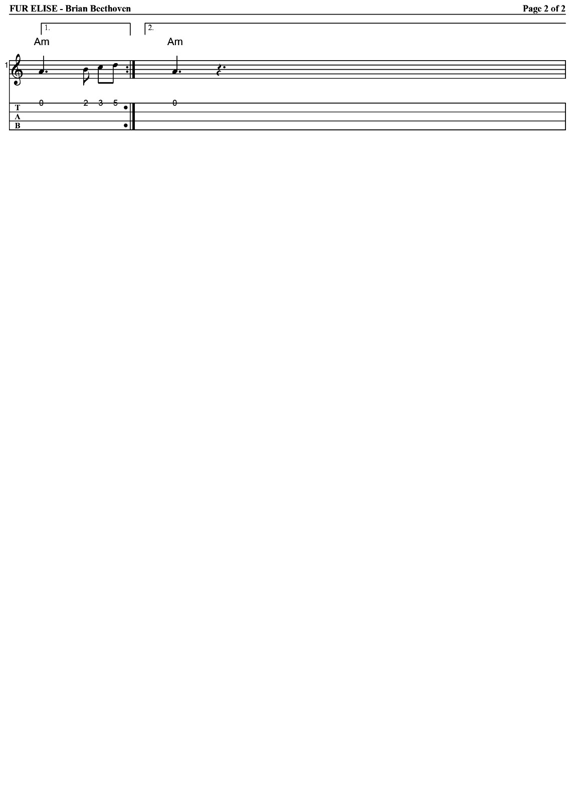 致爱丽丝尤克里里指弹谱2