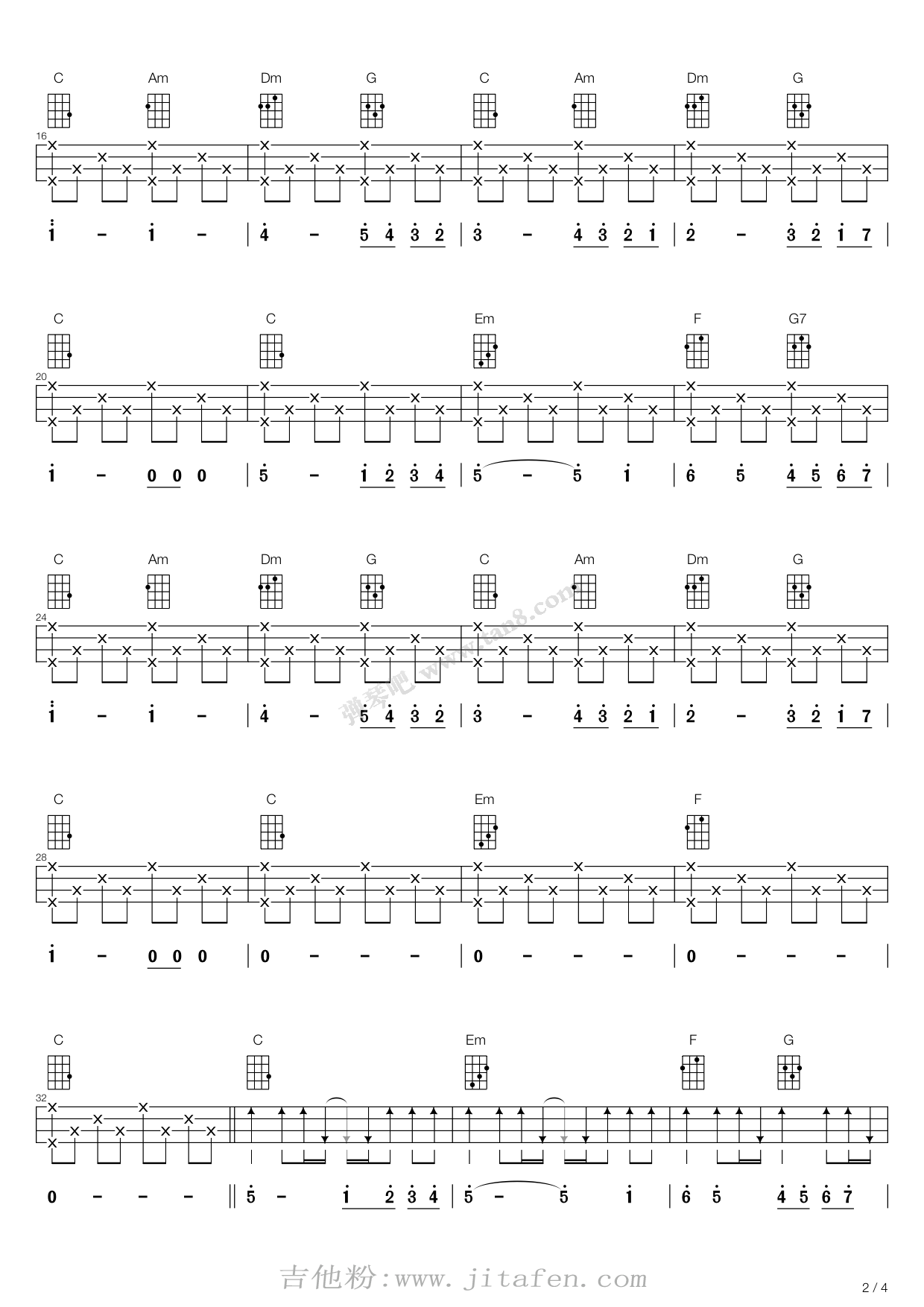 A Lover's Concerto（尤克里里弹唱谱） 吉他谱