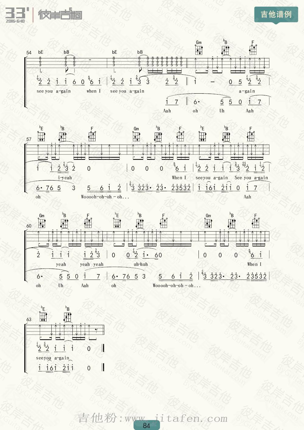 See You Again（尤克里里谱） 吉他谱