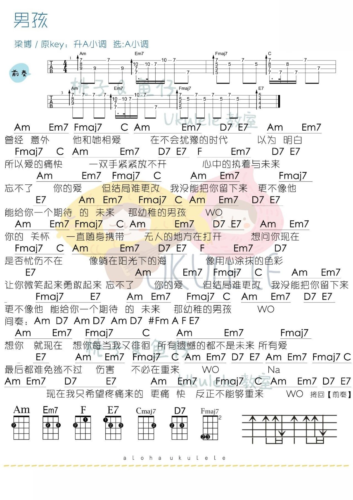 男孩尤克里里谱1