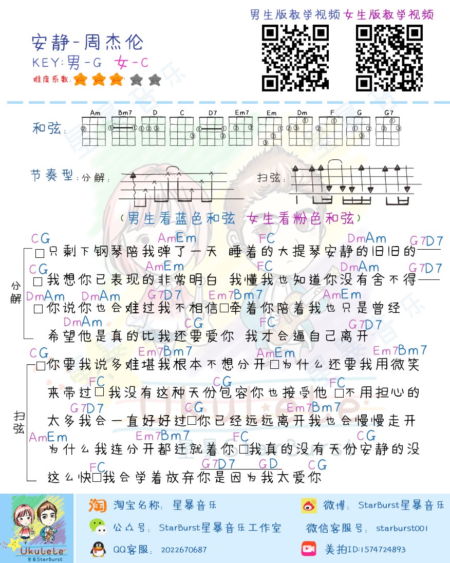 安静尤克里里谱1