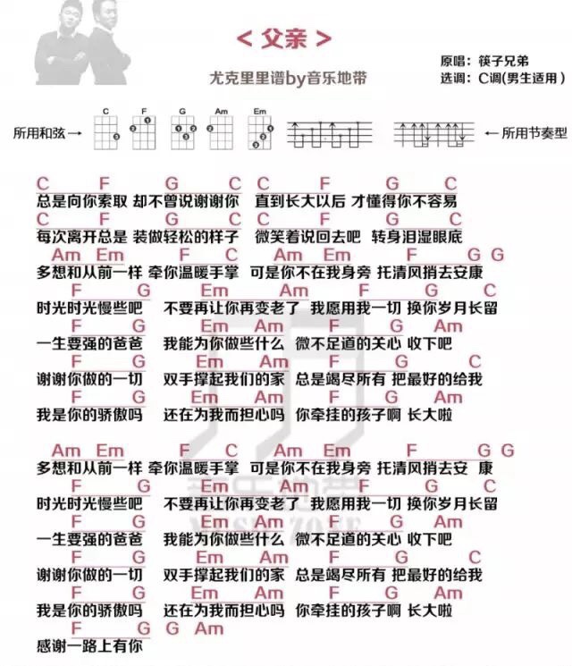 父亲尤克里里谱1