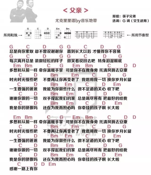 父亲尤克里里谱2