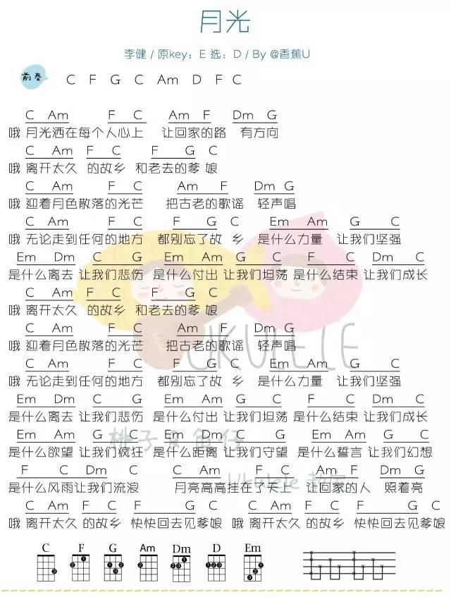 月光尤克里里谱1