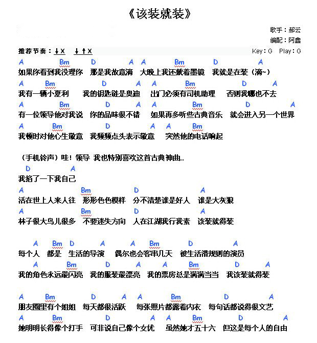 该装就装尤克里里谱1