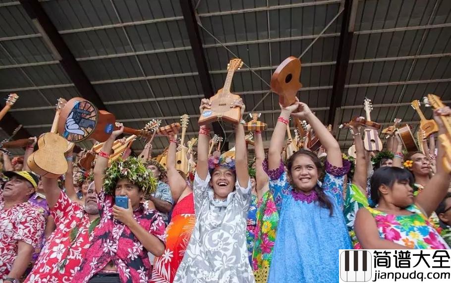 法属玻利尼西亚6302人合奏尤克里里_欲刷世界纪录却失败