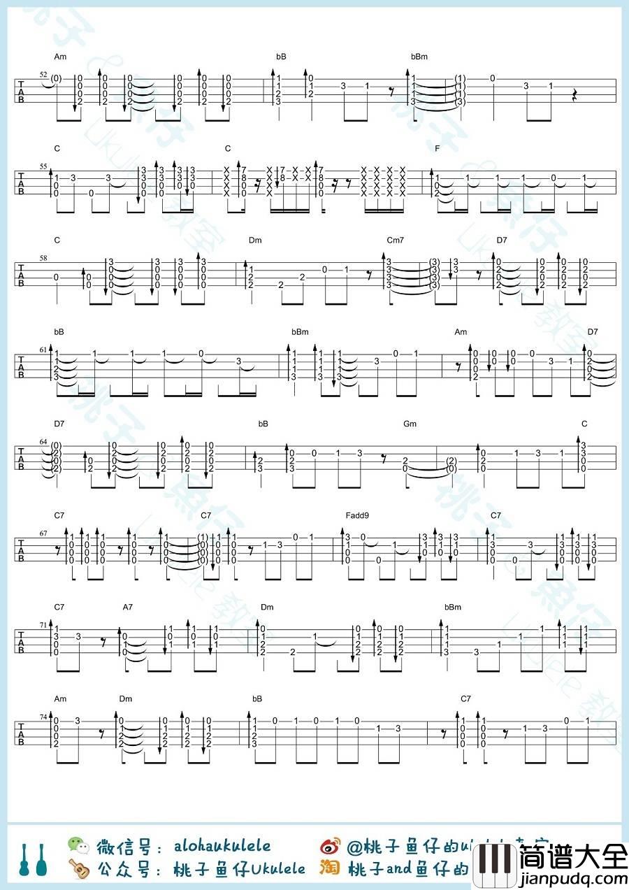 Totoro尤克里里谱_指弹_龙猫主题曲