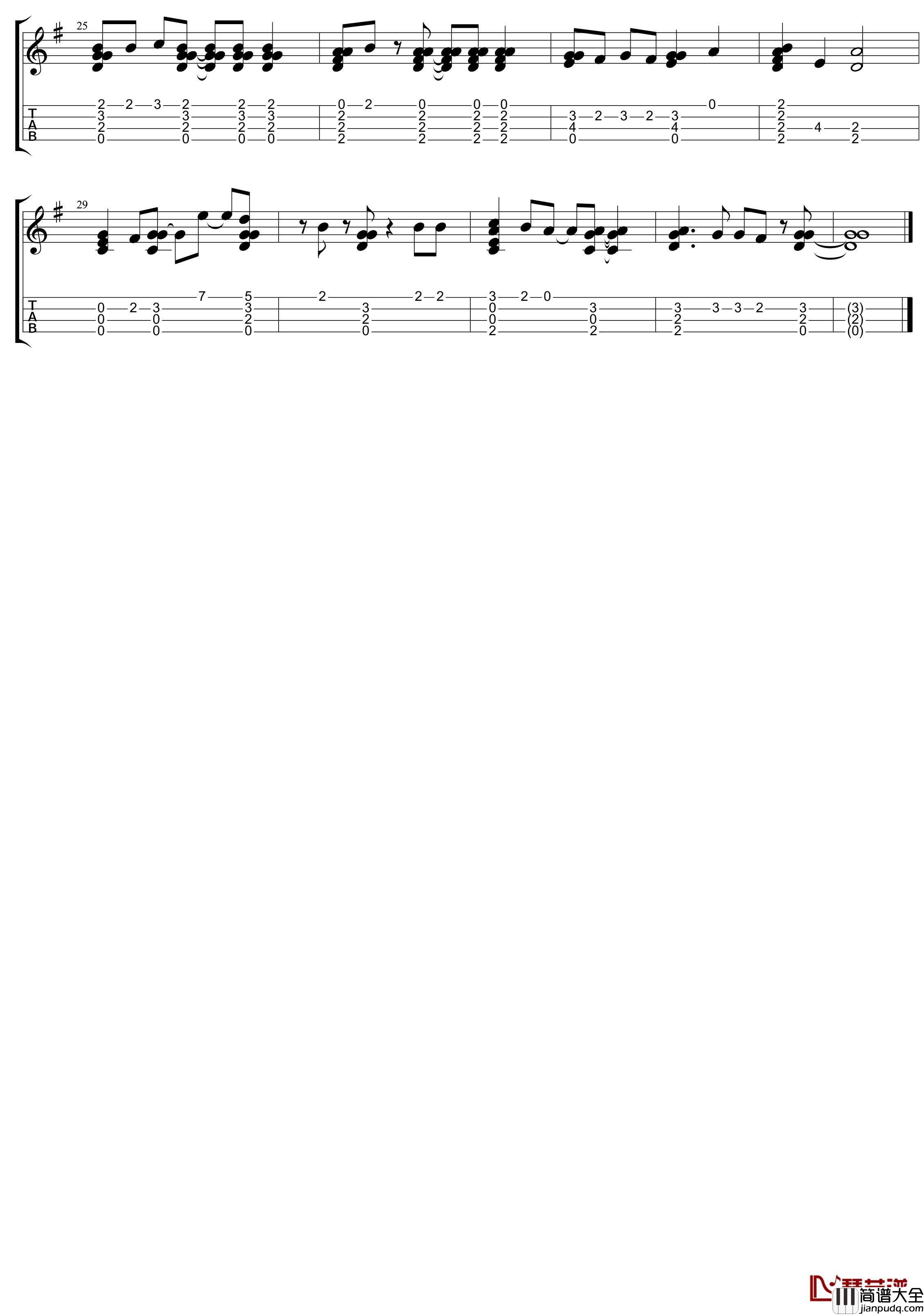 五月天_听不到_尤克里里指弹曲谱