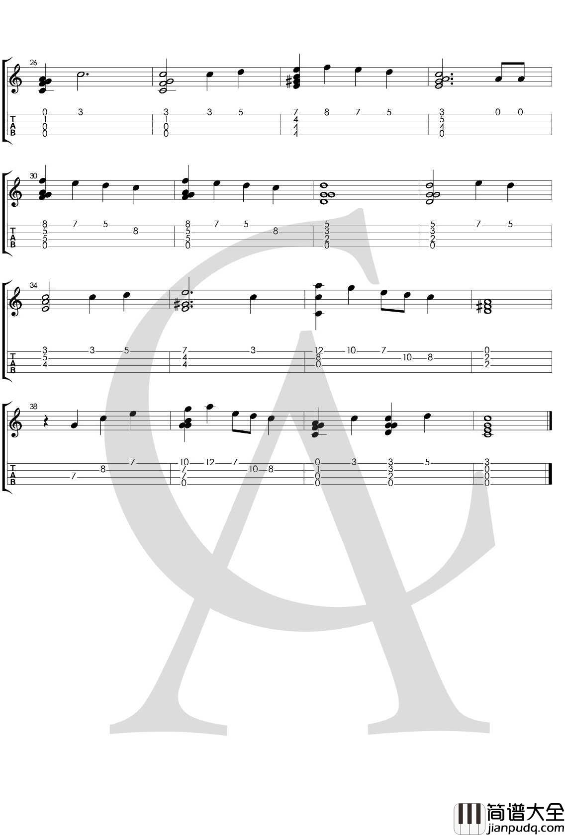 邓丽君_我只在乎你_尤克里里指弹曲谱