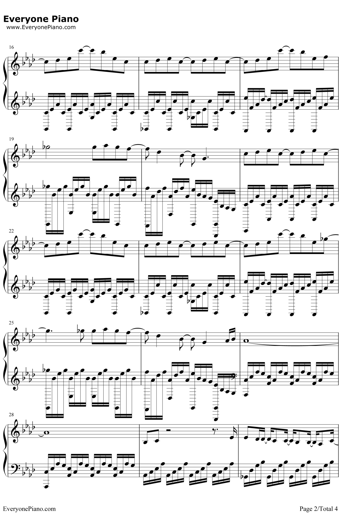 摩天大楼钢琴谱2-薛之谦