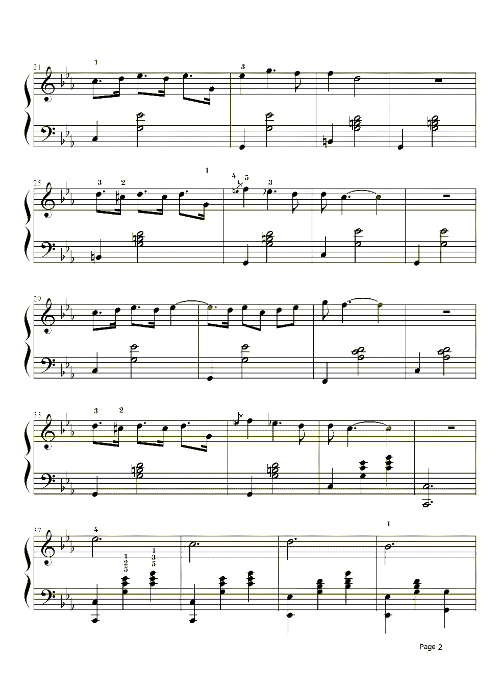 致青春钢琴谱2-王菲