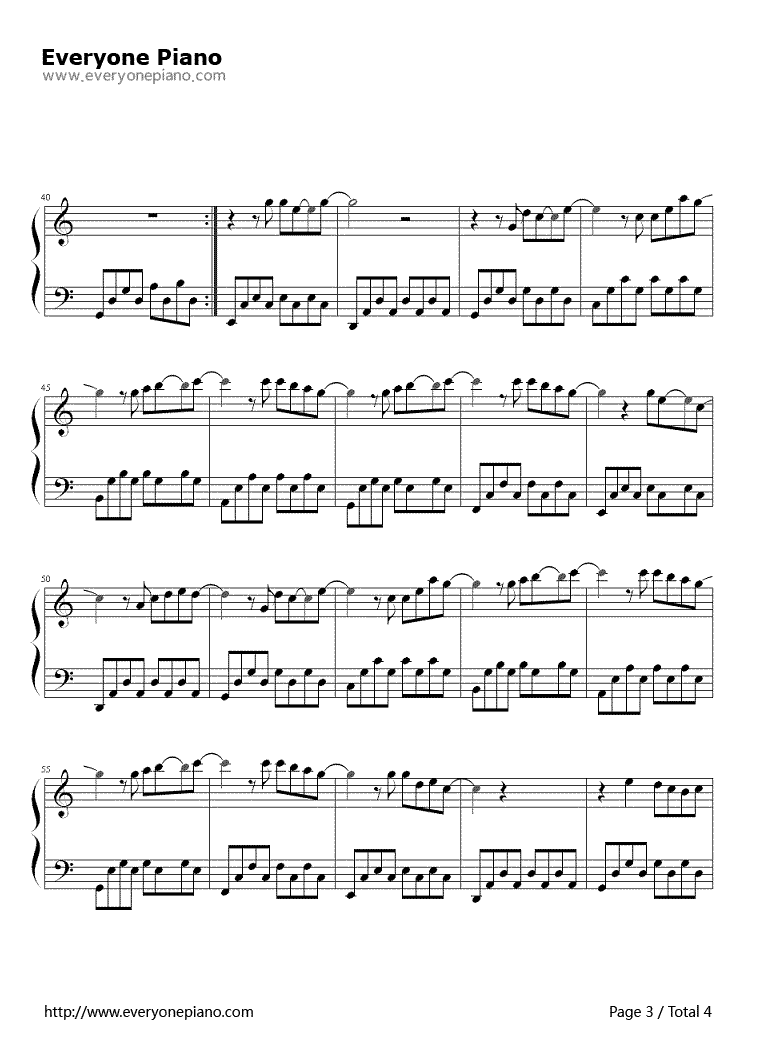 明天你好钢琴谱4-牛奶咖啡