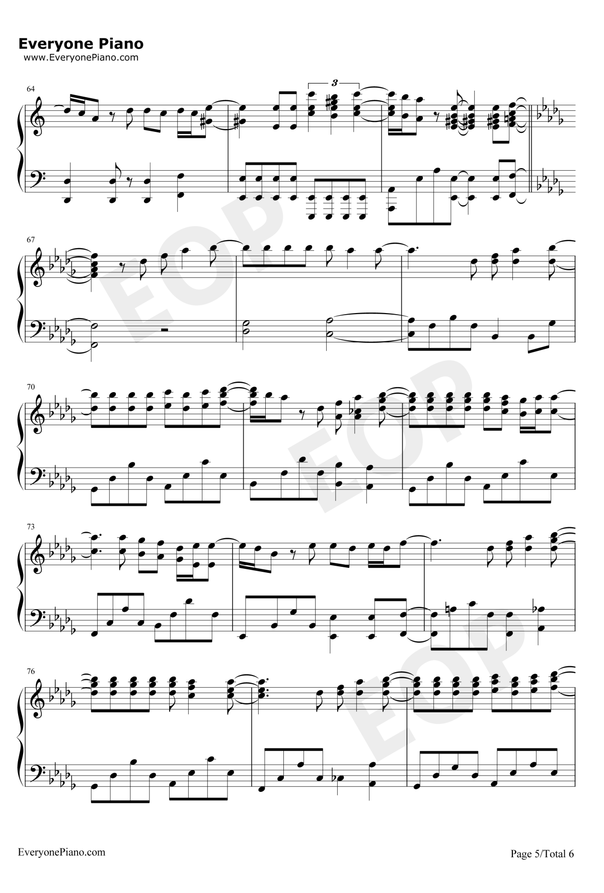 我爱他钢琴谱5-丁当