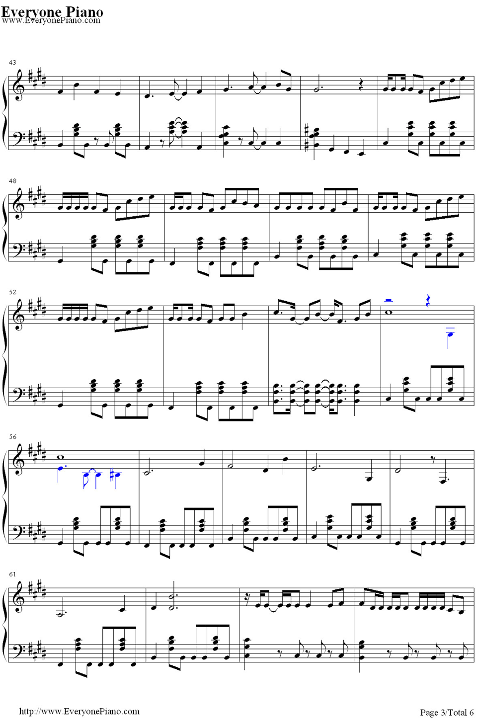 左右钢琴谱3-初音未来