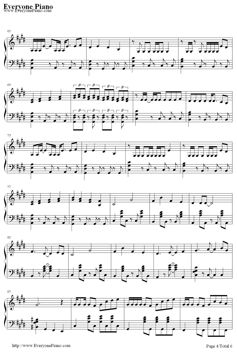 左右钢琴谱4-初音未来