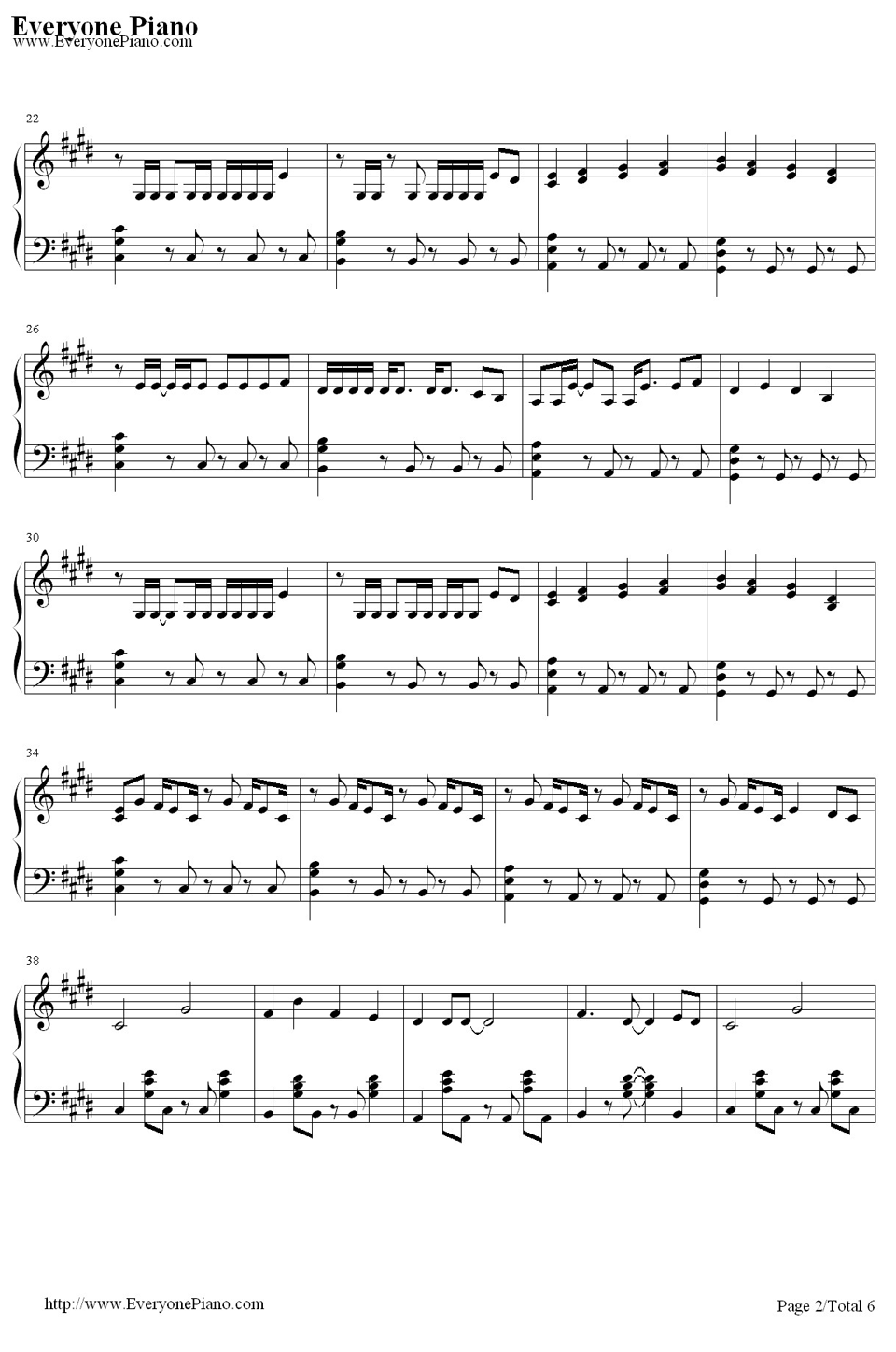 左右钢琴谱2-初音未来