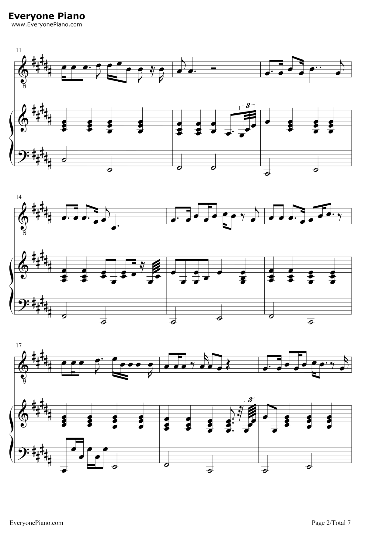 Let-You-Go钢琴谱2-华晨宇