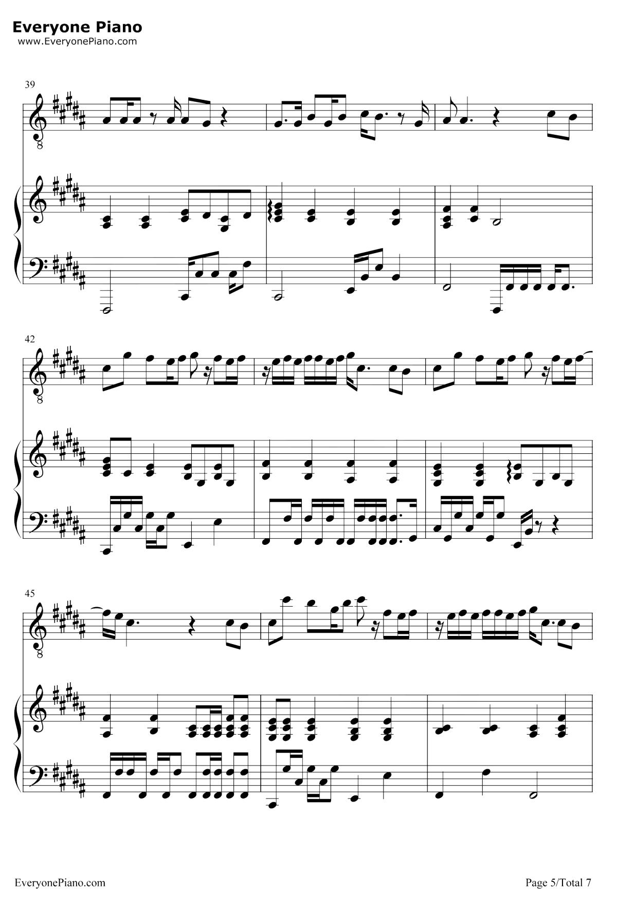 Let-You-Go钢琴谱5-华晨宇