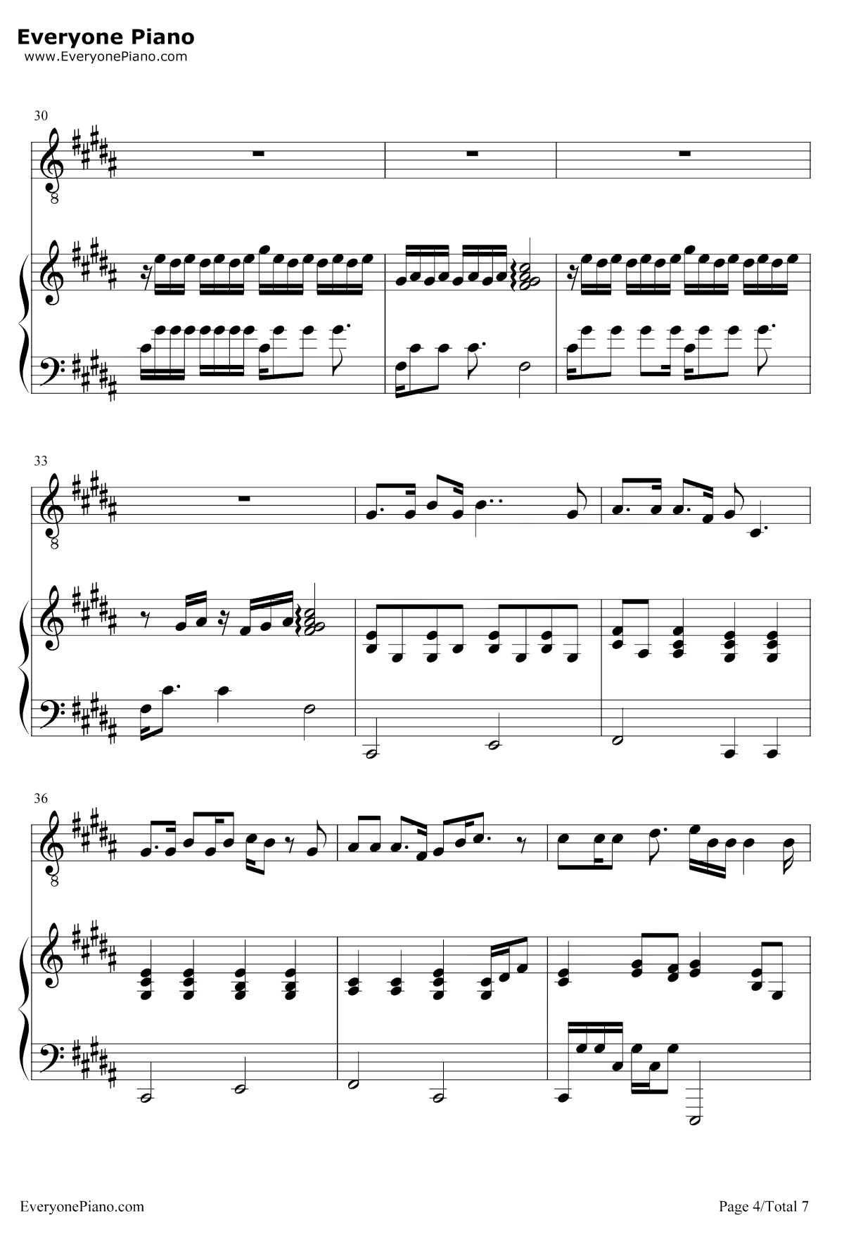 Let-You-Go钢琴谱4-华晨宇