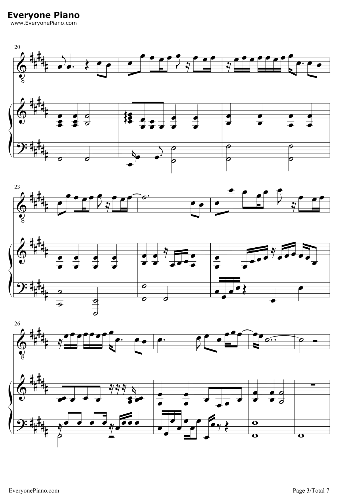 Let-You-Go钢琴谱3-华晨宇